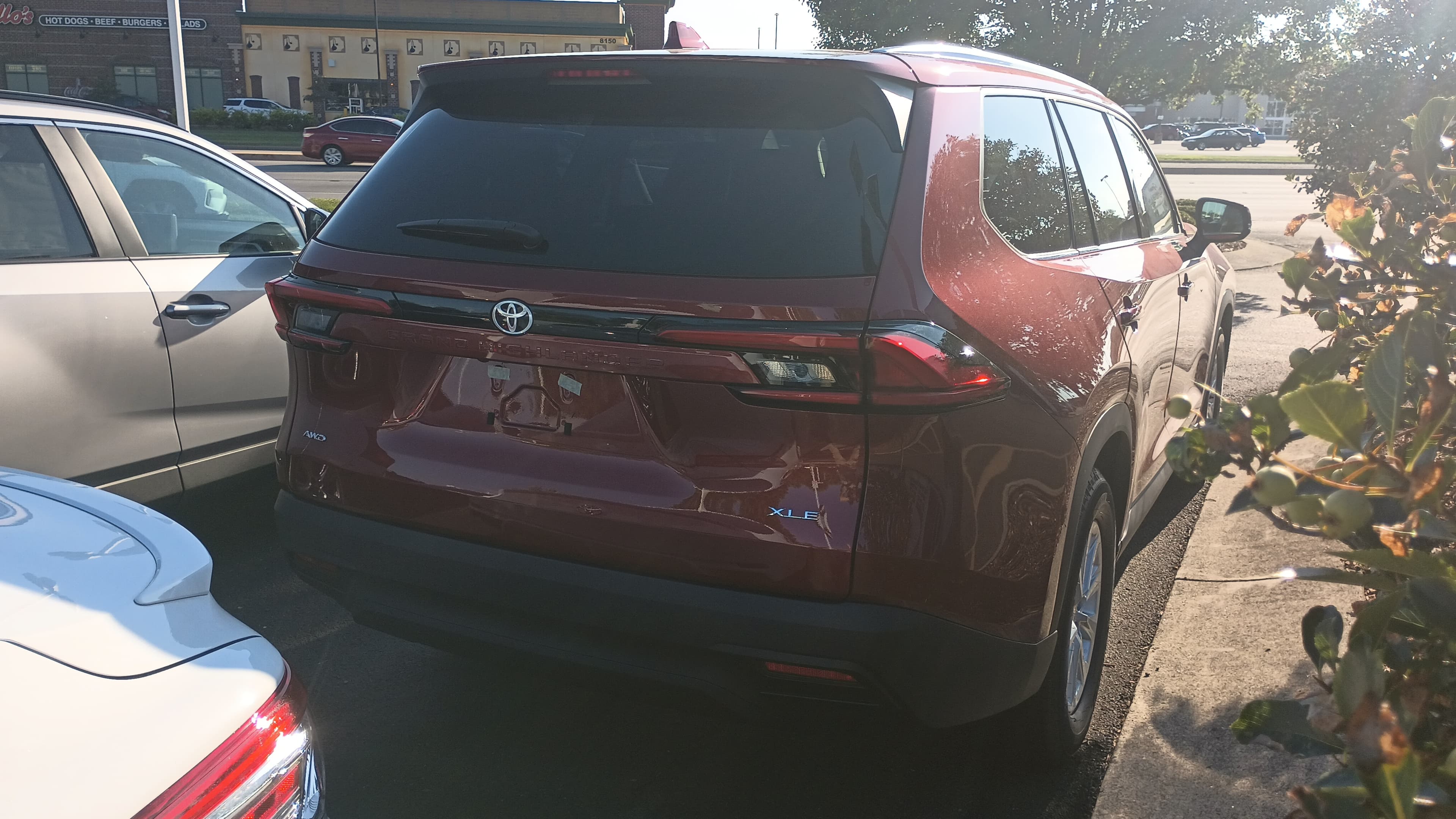 Rear view of a 2024 Toyota Grand Highlander XLE full-size crossover.