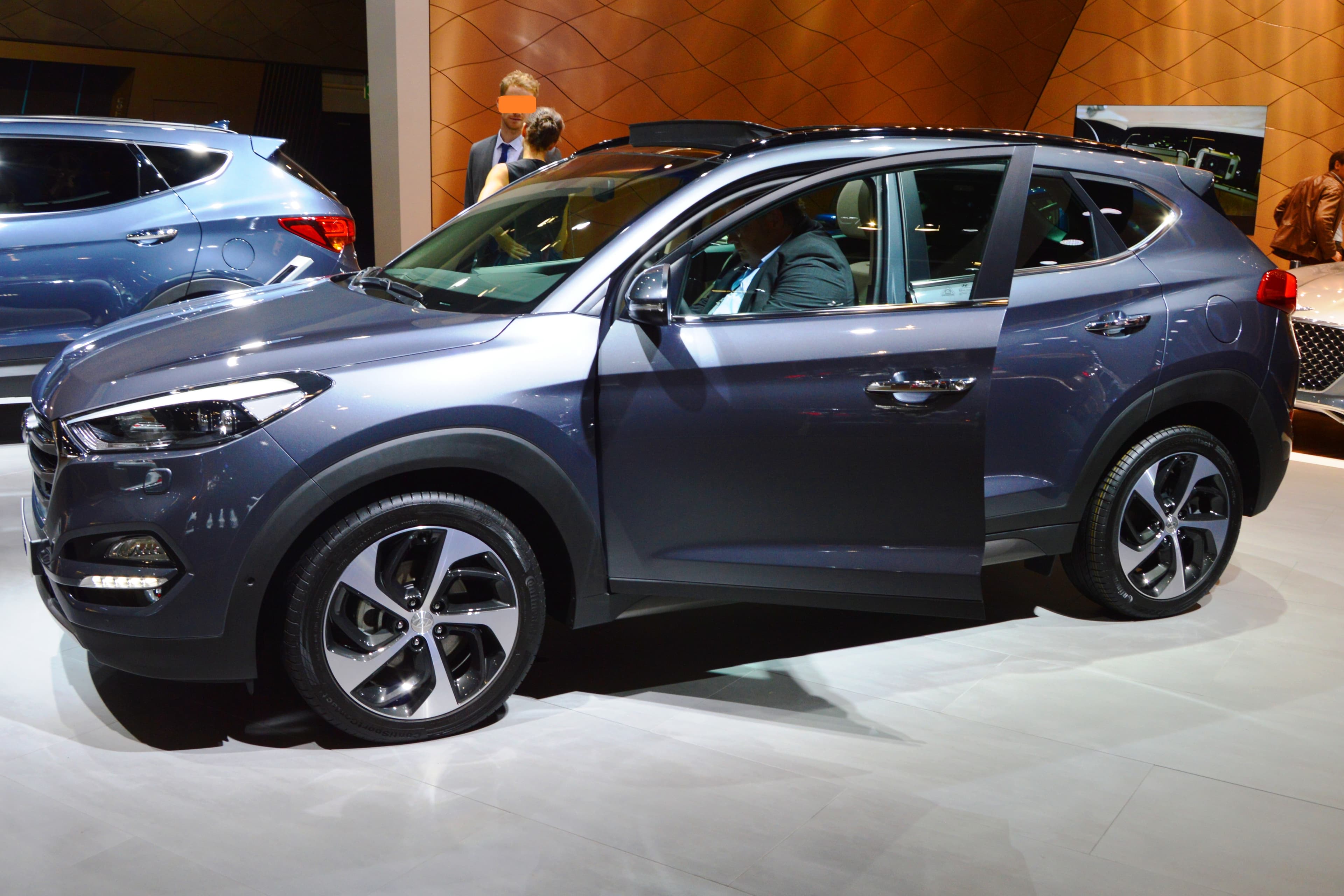 Hyundai Tucson 2.0 CRDi. Four wheel drive. Photo taken at exhibition IAA 2015 in Frankfurt, Germany.